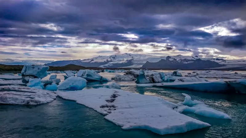 View of Jökulsárlón from the beach